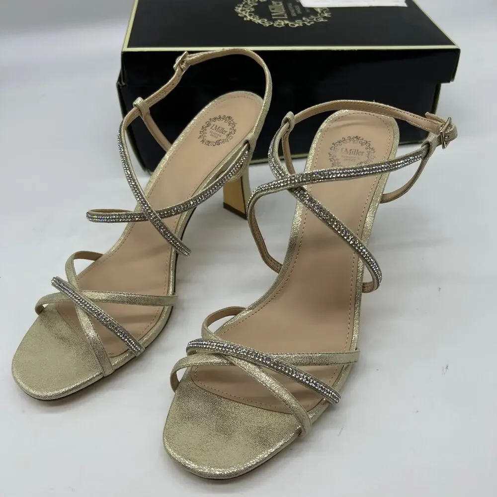 I. Miller Womens Andria Heeled Sandals Gold Size 11M